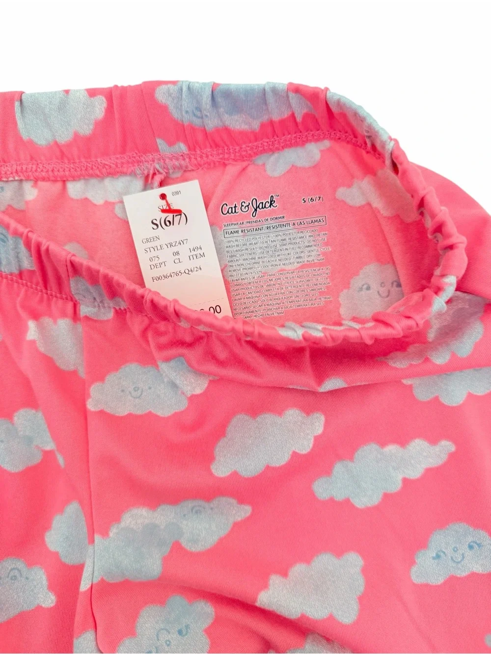 Cat & Jack 3PC Girls Pajama Set Early Risers Club NWT Size 6/7